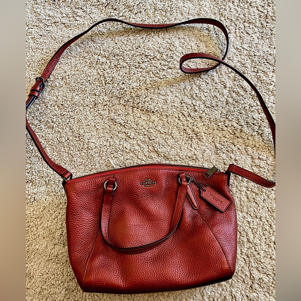 Coach Burgundy Leather Kelsey Crossbody Bag Purse